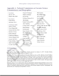 NCFS Summary Report: Appendix A