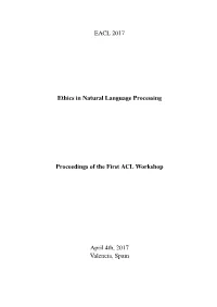 Proceedings of the First Workshop on Ethics in Natural Language Processing, Pages 1–11, Valencia, Spain, April 4Th, 2017