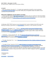 SCS TODAY | November 16, 2020 [A Late-Day M-W-F Bulletin from the SCS Dean’S Office]
