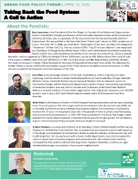 Taking Back the Food System: a Call to Action About the Panelists