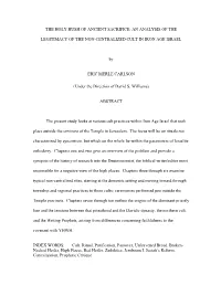 The Holy Hush of Ancient Sacrifice: an Analysis of The