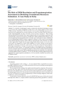 The Role of DEM Resolution and Evapotranspiration Assessment in Modeling Groundwater Resources Estimation: a Case Study in Sicily