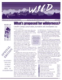 What's Proposed for Wilderness?
