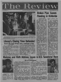 Broken Pipe Causes Flooding in Kirkbride Library's Closing Time