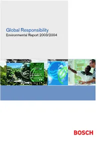 Global Responsibility Environmental Report 2003/2004 About This Report