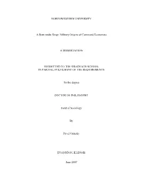 Military Origins of Command Economies a DISSERTATION