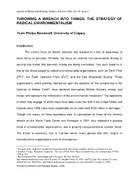 The Strategy of Radical Environmentalism
