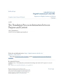 The Translation Process in Interaction Between Purpose and Context