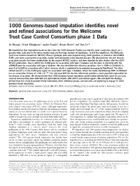 1000 Genomes-Based Imputation Identifies Novel and Refined