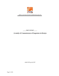 A Study of Commissions of Inquiries in Kenya