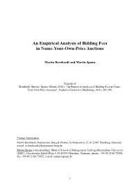 Download: an Empirical Analysis of Bidding Fees in Name-Your-Own