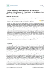Factors Affecting the Community Acceptance of Onshore