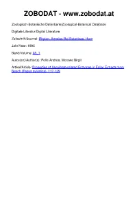 Properties of Ascorbate-Related Enzymes in Foliar Extracts from Beech (Fagus Sylvatica)