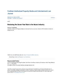 Restoring the Seven Year Rule in the Music Industry