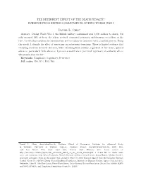 The Deterrent Effect of the Death Penalty? Evidence from British Commutations During World War I