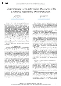 Understanding Aceh Referendum Discourse in the Context of Asymmetric Decentralisation