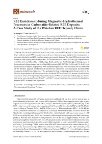 A Case Study of the Weishan REE Deposit, China