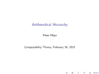 Arithmetical Hierarchy
