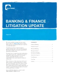 Banking & Finance Litigation Update