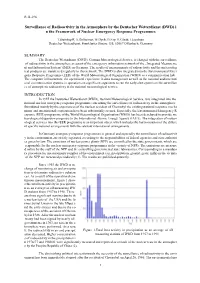 DWD) I N the Framework of Nuclear Emergency Response Programmes