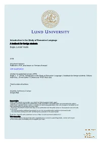 Introduction in the Study of Romanian Language a Textbook for Foreign Students Bagiu, Lucian Vasile