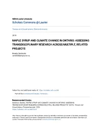 Maple Syrup and Climate Change in Ontario: Assessing Transdisciplinary Research Across Multiple, Related Projects