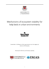 Mechanisms of Ecosystem Stability for Kelp Beds in Urban Environments