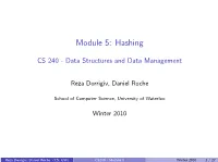 Module 5: Hashing