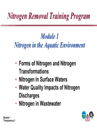 Nitrogen Removal Training Program
