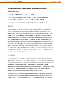 Numerical Modelling of the Evolution of the Boundary Layer During a Radiation Fog Event