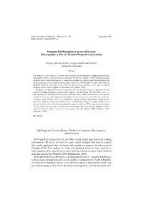 Promoting Self-Regulation in Science Education: Metacognition As Part of a Broader Perspective on Learning