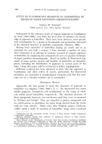 Study of Fluorescent Pigments in Lepidoptera by Means of Paper Partition Chromatography!