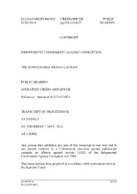 01-05-2014 Operation Credo-Spicer Transcript Pp. 03012-03077 from 1.50Pm to 4.29Pm