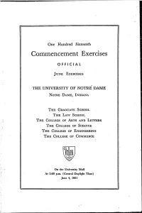 1961-06-04 University of Notre Dame Commencement Program