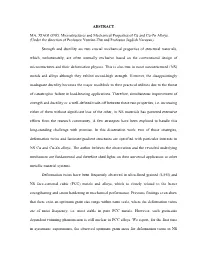 ABSTRACT MA, XIAOLONG. Microstructures and Mechanical