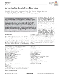 Advancing Frontiers in Bone Bioprinting