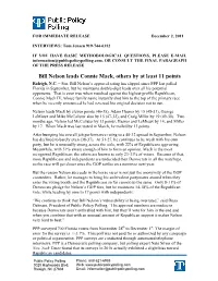 Bill Nelson Leads Connie Mack, Others by at Least 11 Points Raleigh, N.C