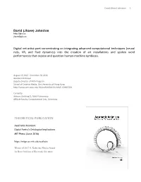 David Jhave Johnston CV