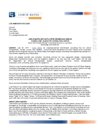 FOR IMMEDIATE RELEASE Contact: Eric Rupe Lerch Bates 312.332.5444 Eric.Rupe@Lerchbates.Com LERCH BATES APPOINTS STEVE HENDERSON