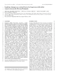 Land-Use Changes As a Critical Factor for Long-Term Wild Rabbit 2 Conservation in the Iberian Peninsula
