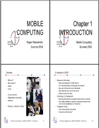 MOBILE COMPUTING Chapter 1 INTRODUCTION