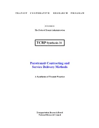 Paratransit Contracting and Service Delivery Methods