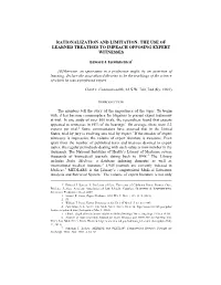 Rationalization and Limitation: the Use of Learned Treatises to Impeach Opposing Expert Witnesses