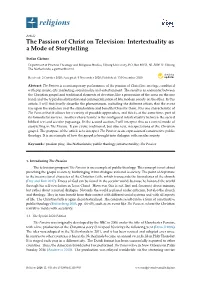 The Passion of Christ on Television: Intertextuality As a Mode of Storytelling
