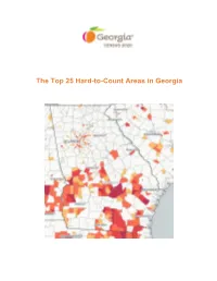 The Top 25 Hard-To-Count Areas in Georgia Table of Contents