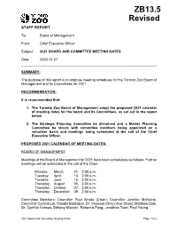 2021 Board and Committee Meeting Dates