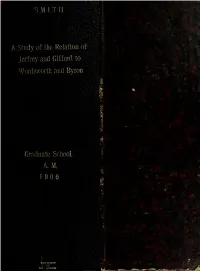 A Study of the Relation of Jeffrey and Gifford to Wordsworth and Byron