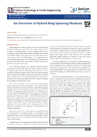 An Overview of Hybrid Ring Spinning Methods