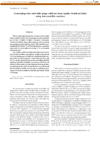 Genotyping Wine and Table Grape Cultivars from Apulia (Southern Italy) Using Microsatellite Markers