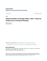 Image-Of-God Motif in the Writings of Ellen G. White : a Search for a Distinct Voice in Educational Philosophy